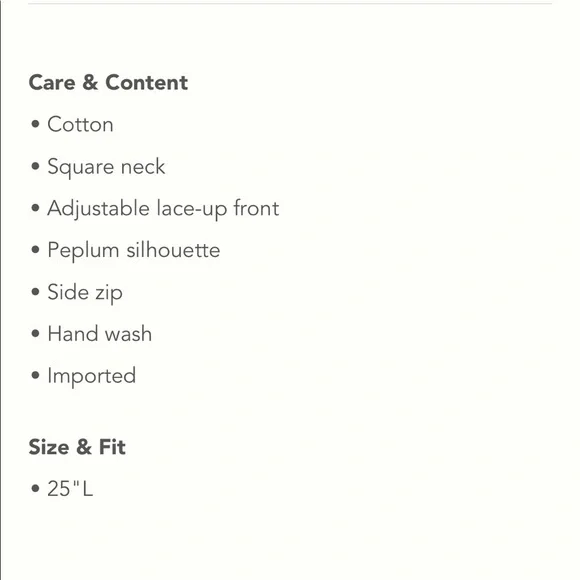 ✨ Anthropologie Lace-Up Peplum Tank Sz M - Picture 4 of 4